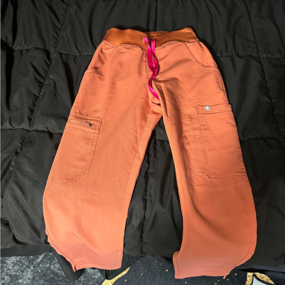 Figs Terracotta High Waisted Yola Scrub Pants